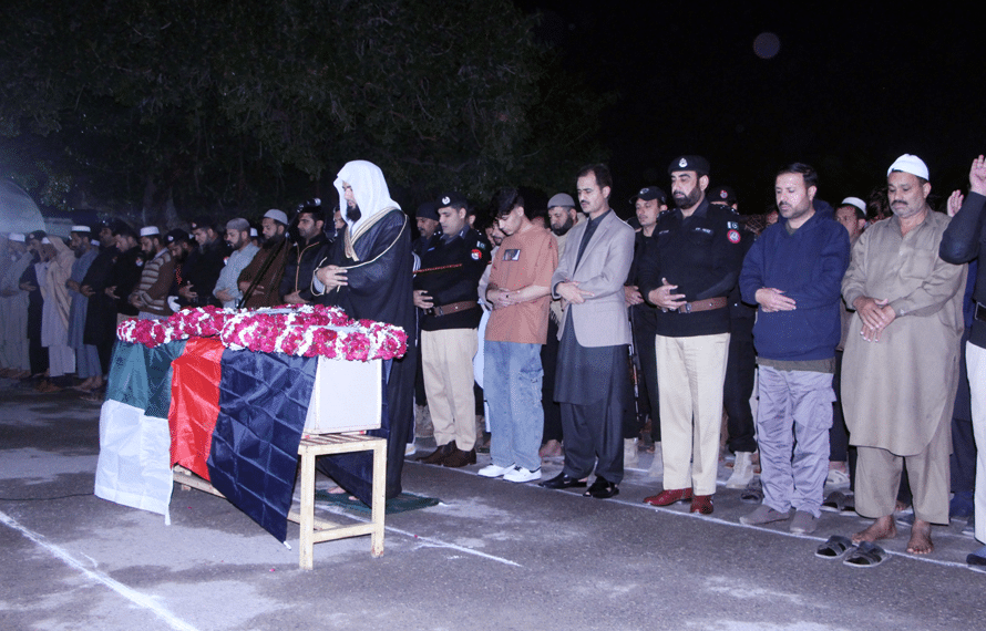 پشاورپجگی چوکی پر حملہ، شہید پولیس اہلکار نذر علی کی نماز جنازہ ادا