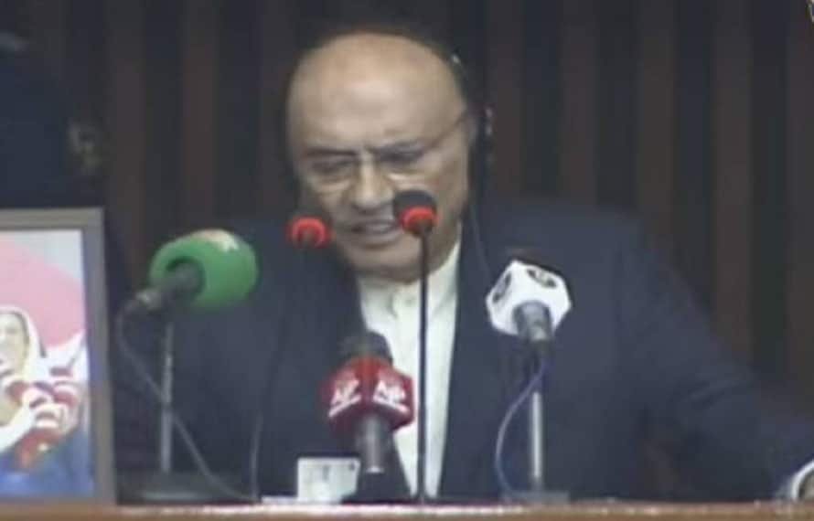 پارلیمنٹ کا مشترکہ اجلاس ، صدر مملکت آصف علی زرداری کے خطاب کے دوران اپوزیشن کا شور شرابہ