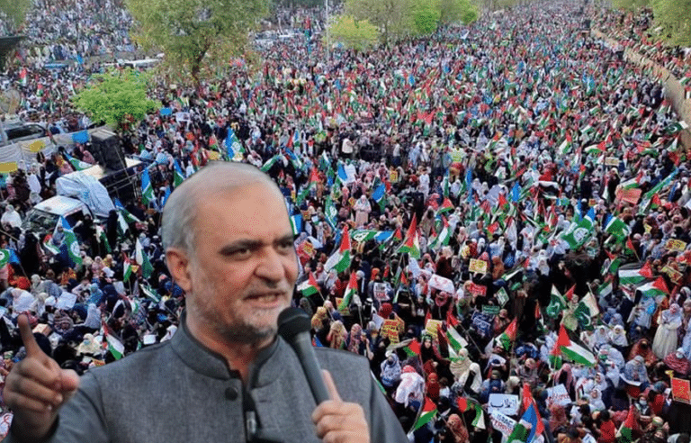 فلسطینیوں پر اسرائیلی مظالم کو روکنے کیلئے متحد ہونا پڑے گا، امیر جماعت اسلامی کا غزہ مارچ سے خطاب