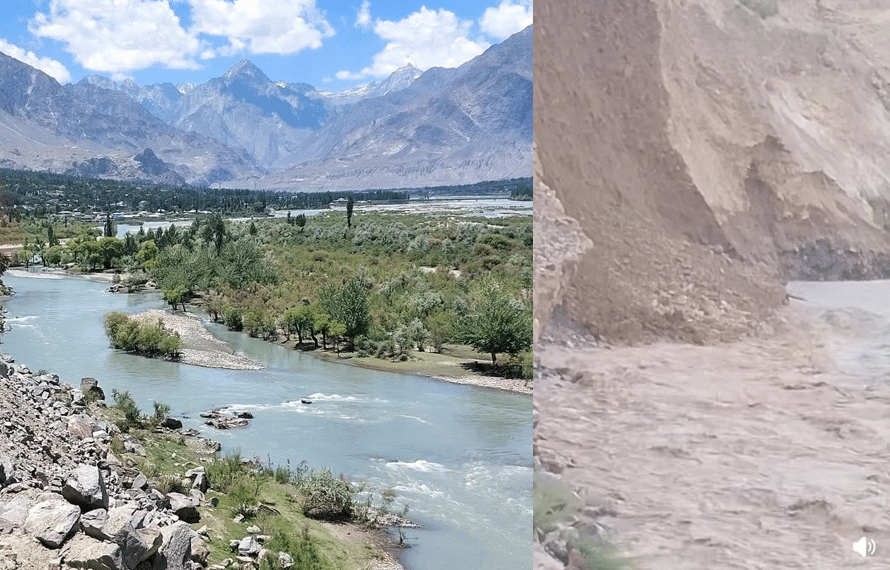 چترال میں گلیشیئر پگھلنے سے دریا کی سطح بلند، ائیرپورٹ روڈ دریا برد