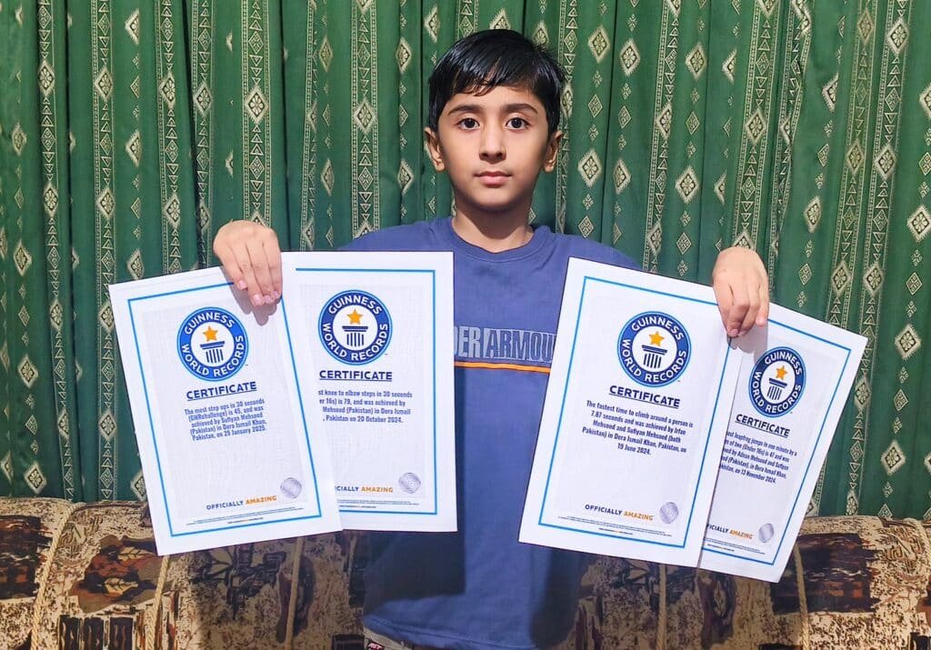 چھ سالہ سفیان محسود کا ایک اور کارنامہ، پانچواں گینیز ورلڈ ریکارڈ قائم کر لیا