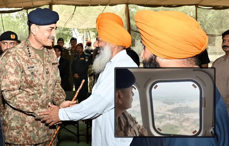 فیلڈ مارشل کا سیلاب زدہ علاقوں کا دورہ اور سکھ یاتریوں سے ملاقات