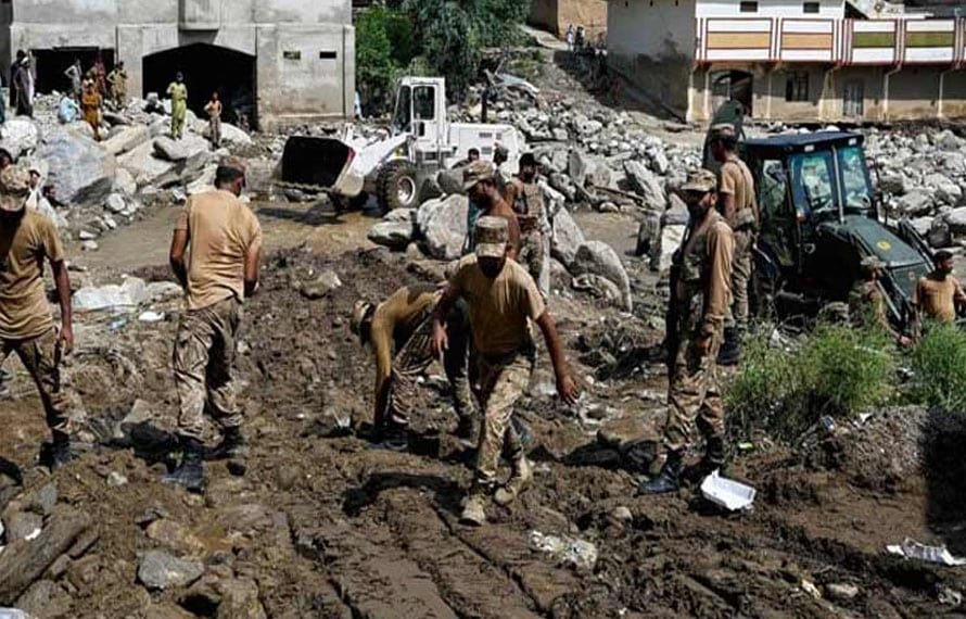 خیبرپختونخوا میں پاک فوج کا فلڈ ریلیف آپریشن، متاثرہ علاقوں کی بحالی جاری