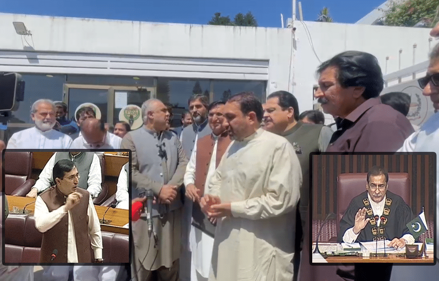 پی ٹی آئی کا واک آؤٹ، پارلیمنٹ کے باہر اسمبلی لگا لی