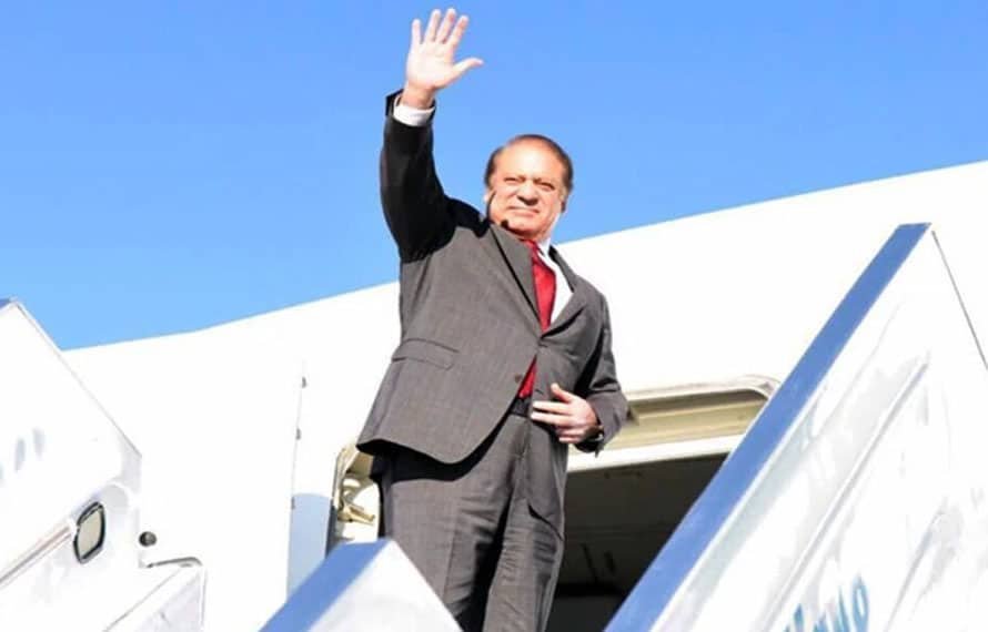 نواز شریف غیر ملکی ایئرلائن کے ذریعے لاہور سے لندن روانہ