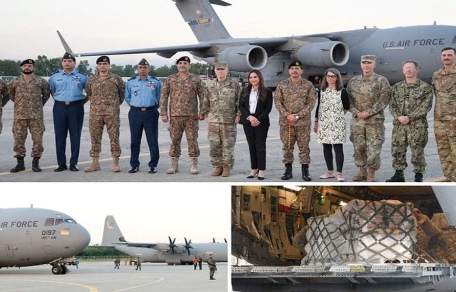 سیلاب متاثرین کیلئے امریکا کی جانب سے امدادی سامان پاکستان پہنچ گیا