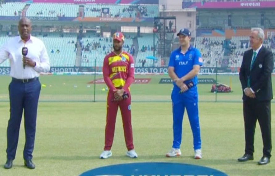 ٹی 20 ورلڈکپ! اٹلی کا ویسٹ انڈیز کیخلاف ٹاس جیت کر باؤلنگ کا فیصلہ