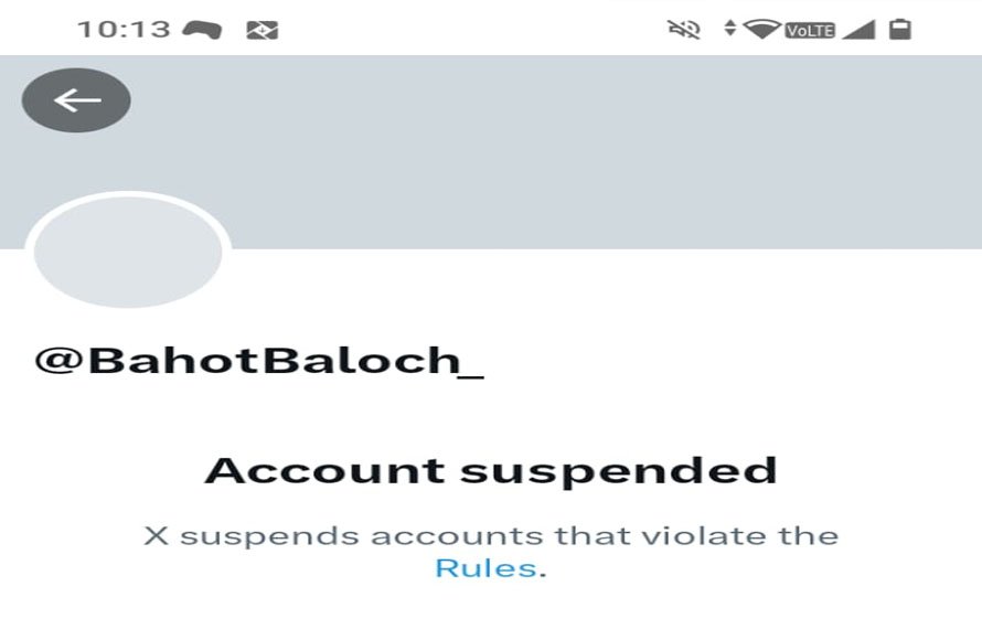 افواجِ پاکستان کیخلاف زہر اگلنے والا بھارتی را افسر کرنل دیپک نیگی کے زیر انتظام جعلی اکاؤنٹ بہوت بلوچ معطل