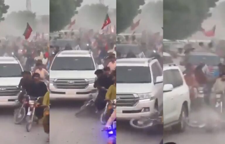 سہیل آفریدی کے قافلے میں شامل گاڑی نے موٹر سائیکل سوار کو روند ڈالا، ڈرائیور نے گاڑی روکنا بھی مناسب نہ سمجھا