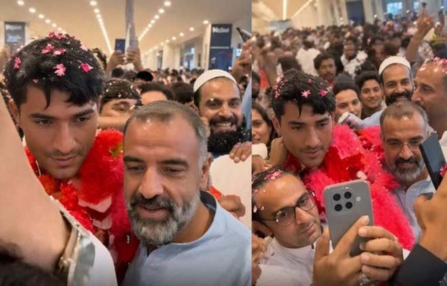 برمنگھم ٹیسٹ کے ہیرو فاسٹ بولر رضا اللہ کا وطن واپسی پر شاندار استقبال